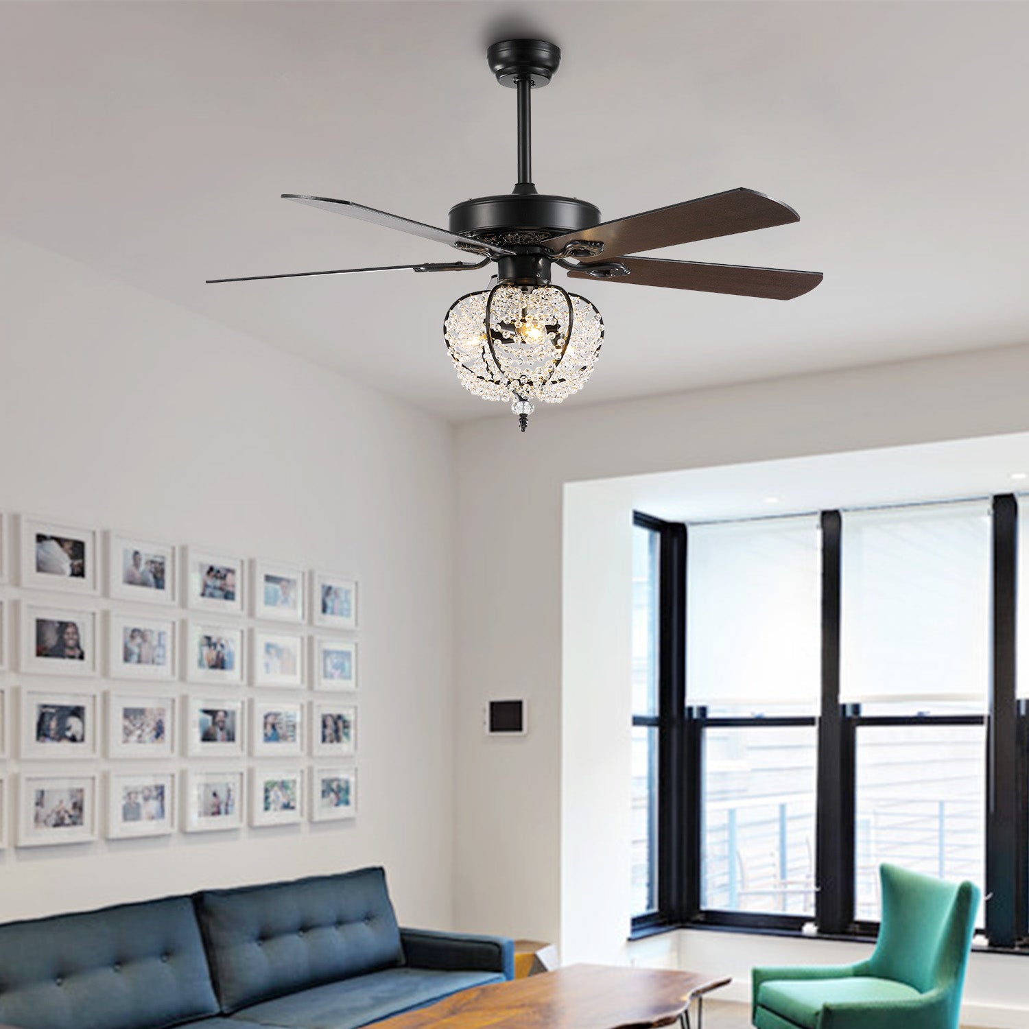 MOOONI-Ceiling-Fan-Light-Matte-Black-Industrial-Pumpkin-Pineapple-Beads-Fandelier-50“-Living-Room