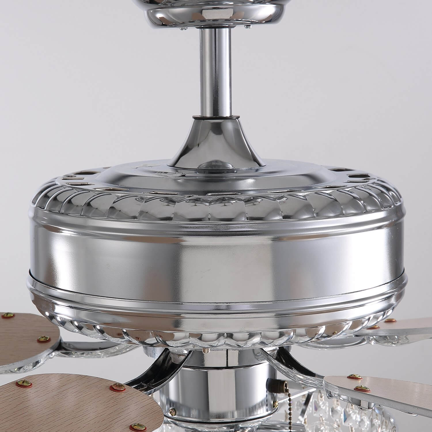 MOOONI-Ceiling-Fan-Light-Chrome-Tapered-Octagonal-Beads-Best-Fandelier-52“-Downrod