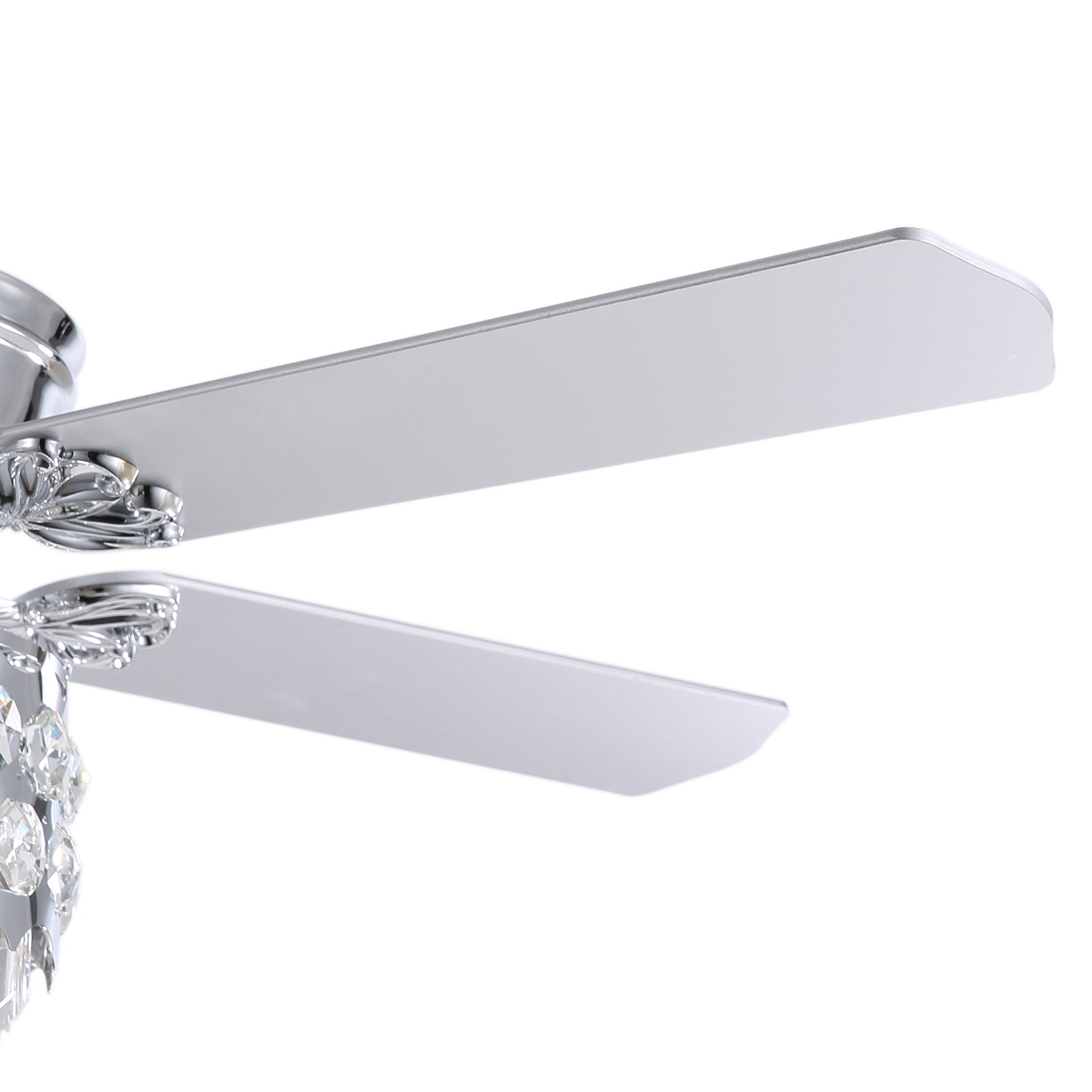 MOOONI-Ceiling-Fan-Light-Chrome-Octagonal-Beads-Crystal-Strip-Fandelier-51“-Blade