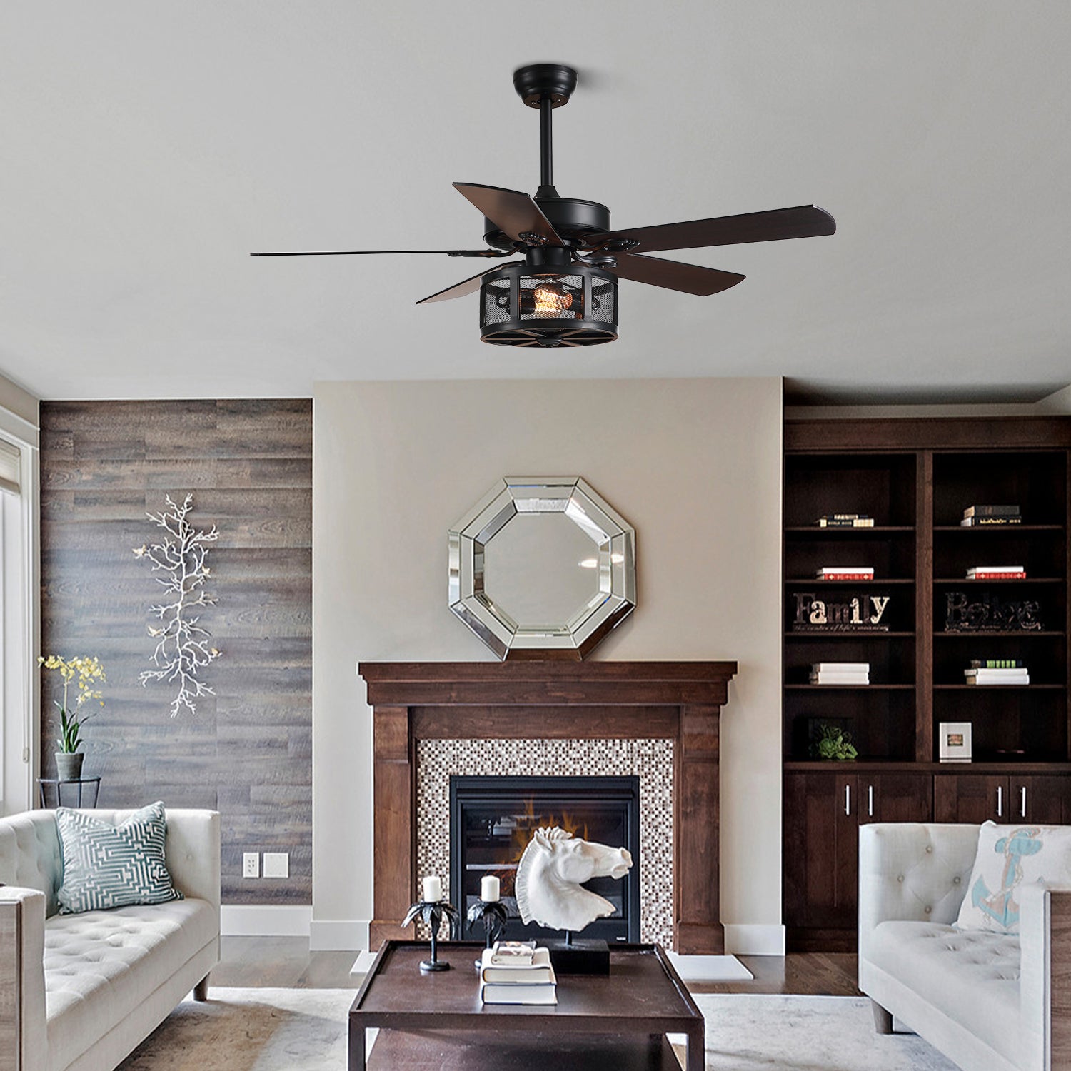 MOOONI-Ceiling-Fan-Light-Matte-Black-Vintage-Drum-Screen-Living-Room-Ceiling-Fan-50“