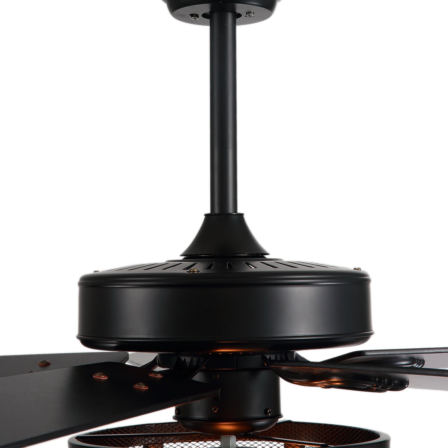 MOOONI-Ceiling-Fan-Light-Matte-Black-Vintage-Drum-Screen-Living-Room-Ceiling-Fan-50“-Metal-Finish