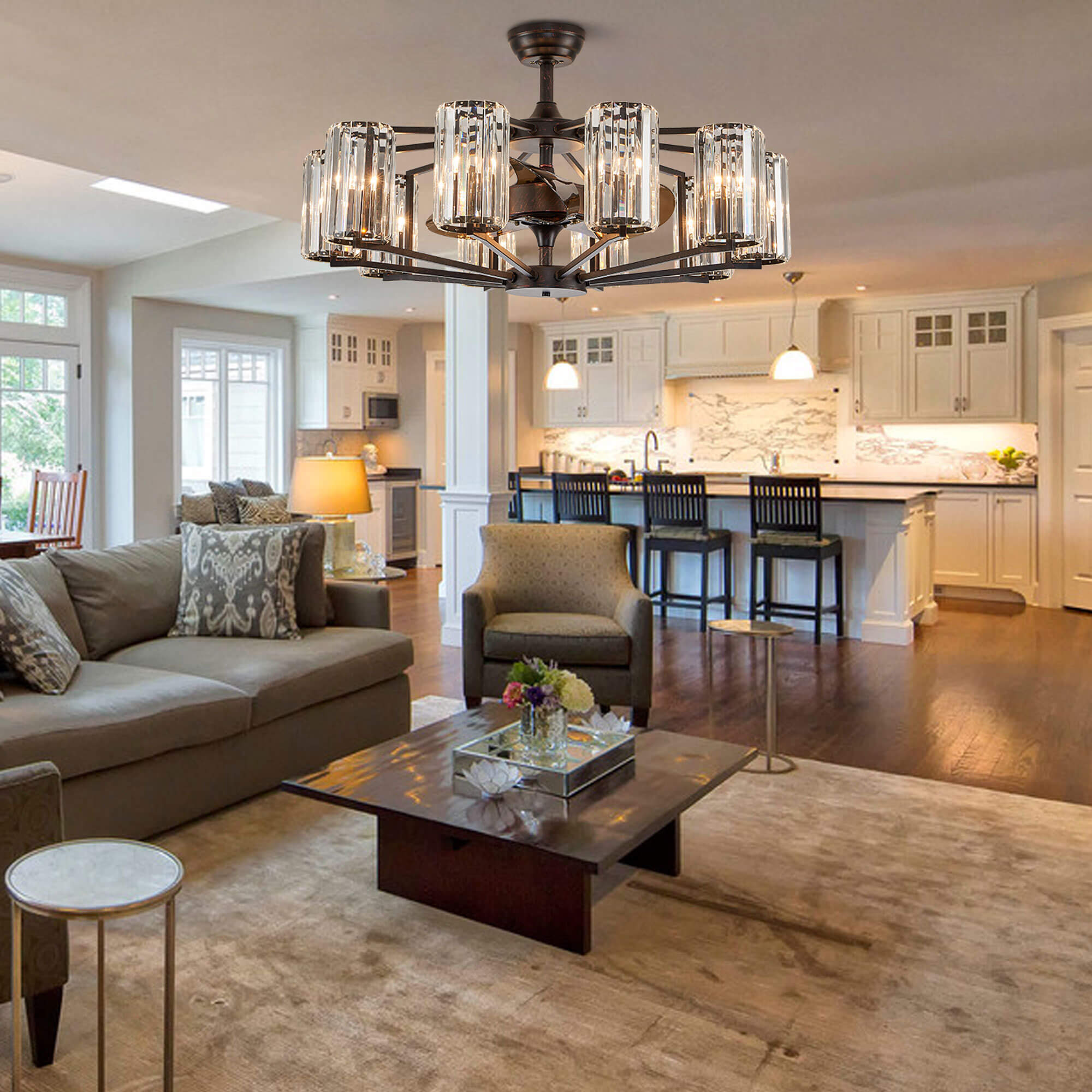 Chicago Wheel | Decorative Bronze Luxury Mid-Century Modern Fandelier