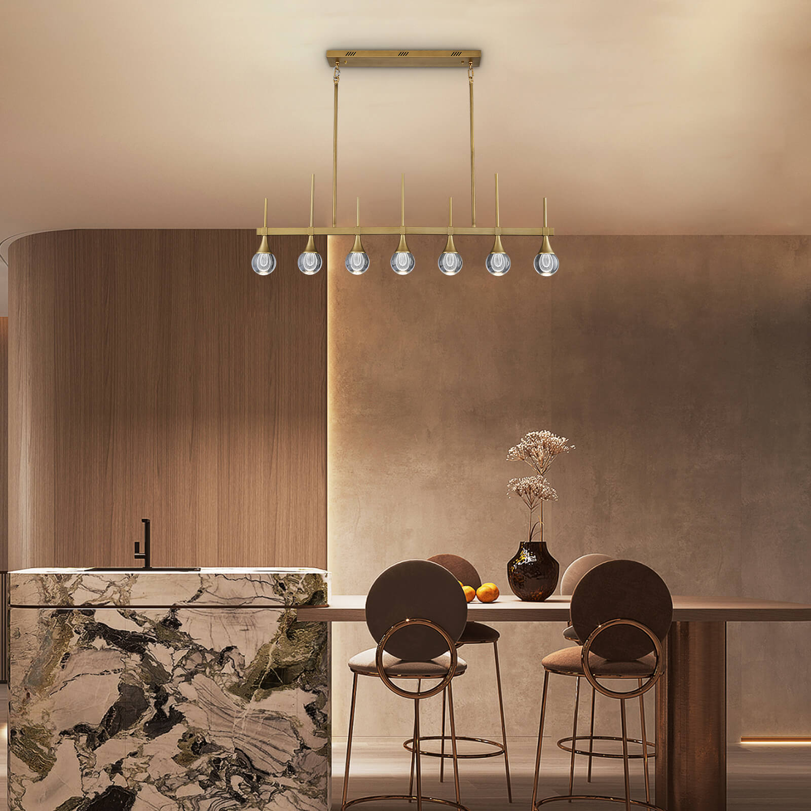 Moooni® Sputnik 7 Lights Drop-shaped Globe Crystal Chandelier