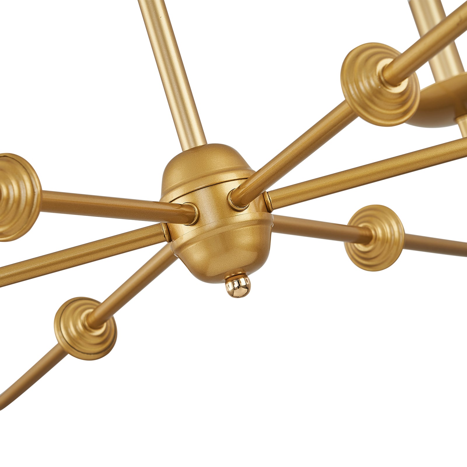 Gold Courtly Round Candle Chandelier 6 lights