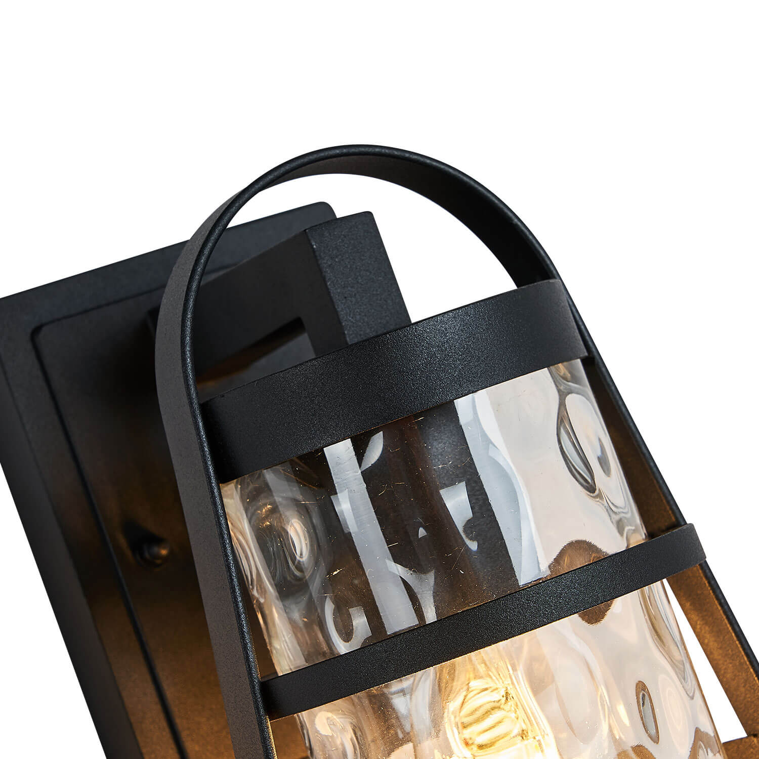 Outdoor Wall Light with Rippled Glass Lampshade