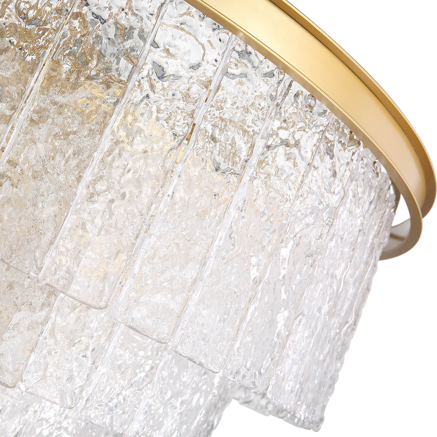 Golden Iron Art 5-Layer Glass Bar Round Chandelier