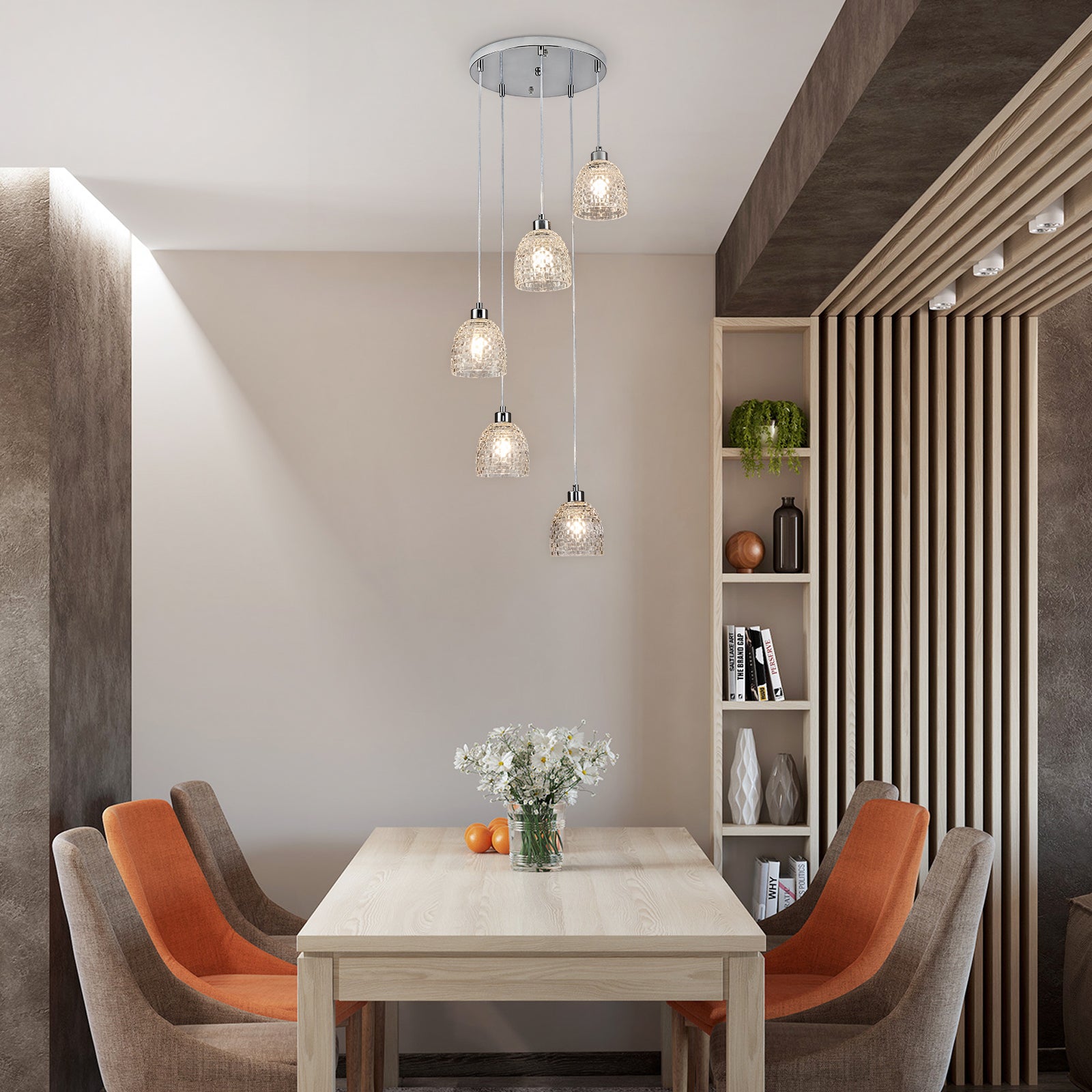 Spiral Iceberg Geometric Glass Chandelier