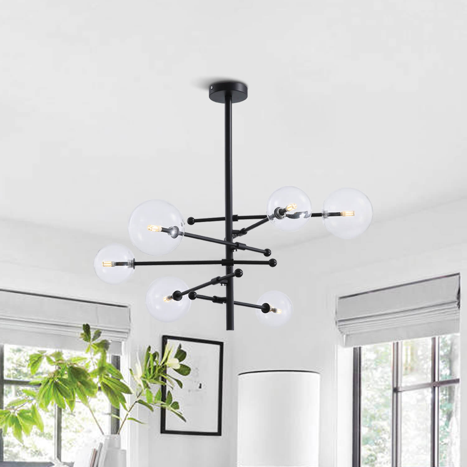 Road Sign Glass Chandelier 6 Lights