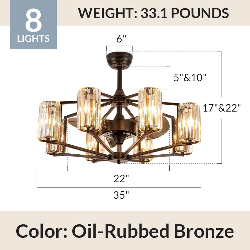 Chicago Wheel | Decorative Bronze Luxury Mid-Century Modern Fandelier