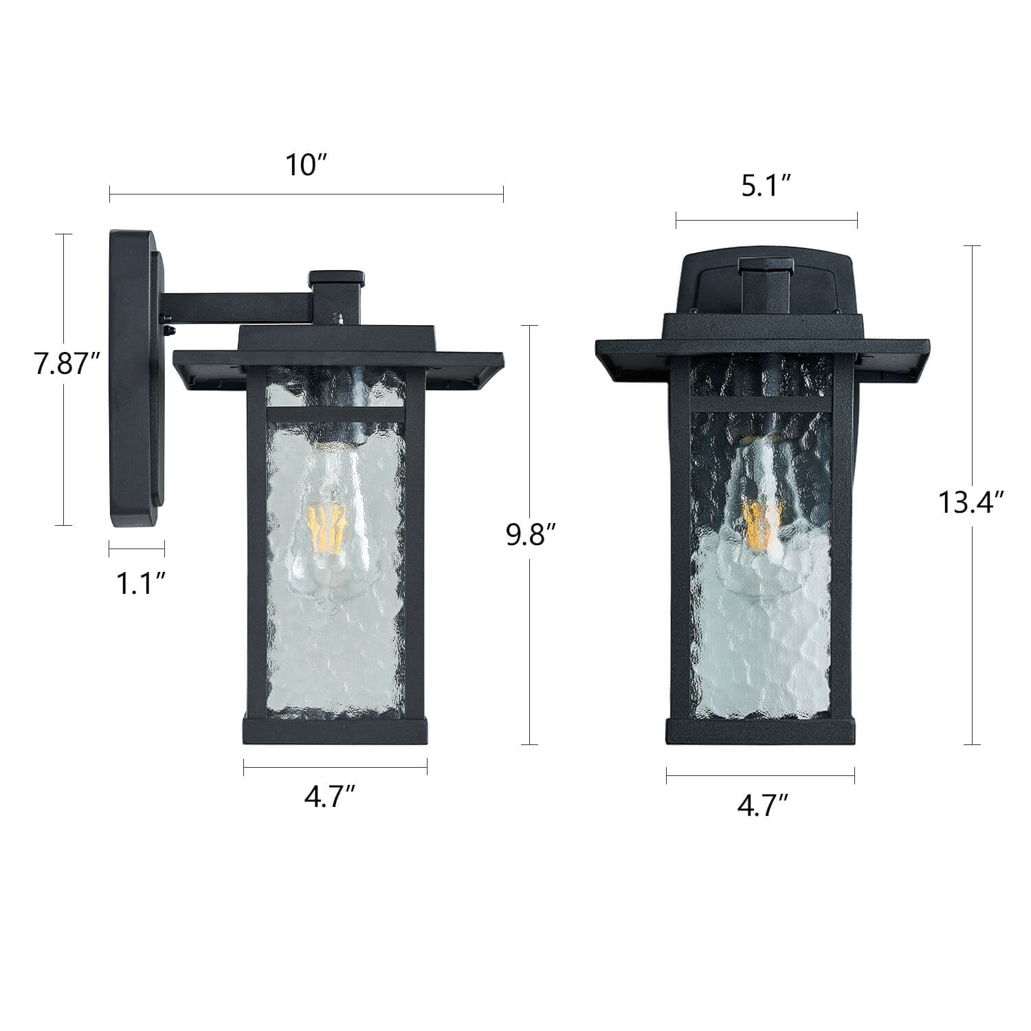 Farmhouse-Matte-Black-Frosted-Glass-Lampshade-Outdoor-Wall-Lamp