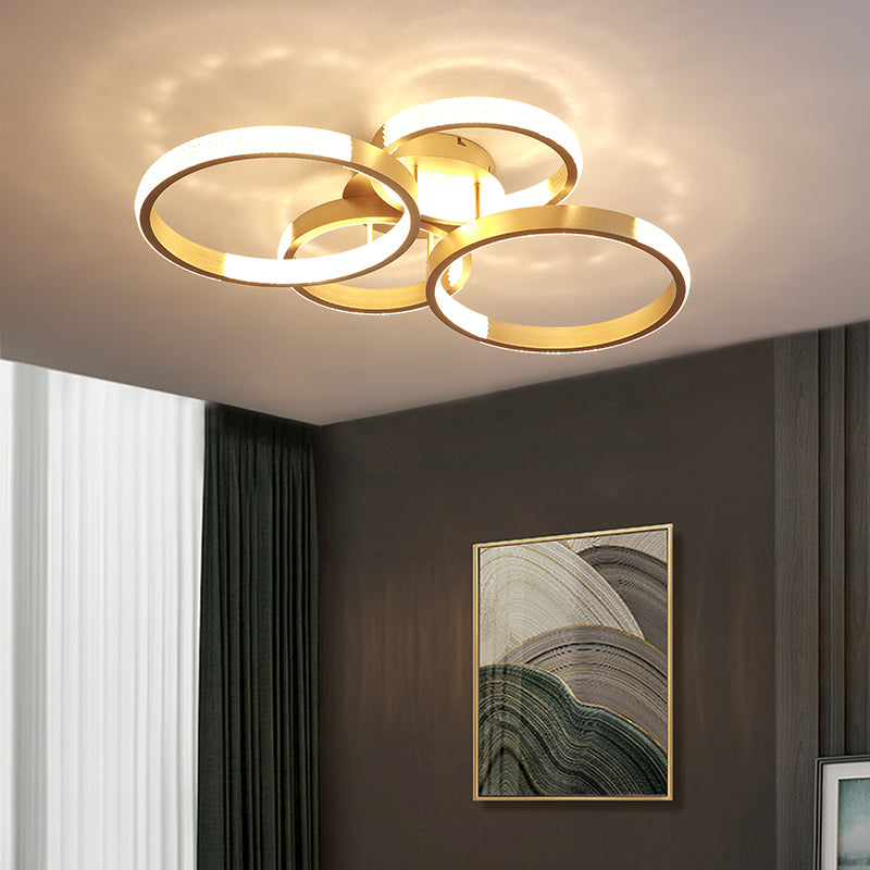 Gold Multi Rings Flush Mount Ceiling Light