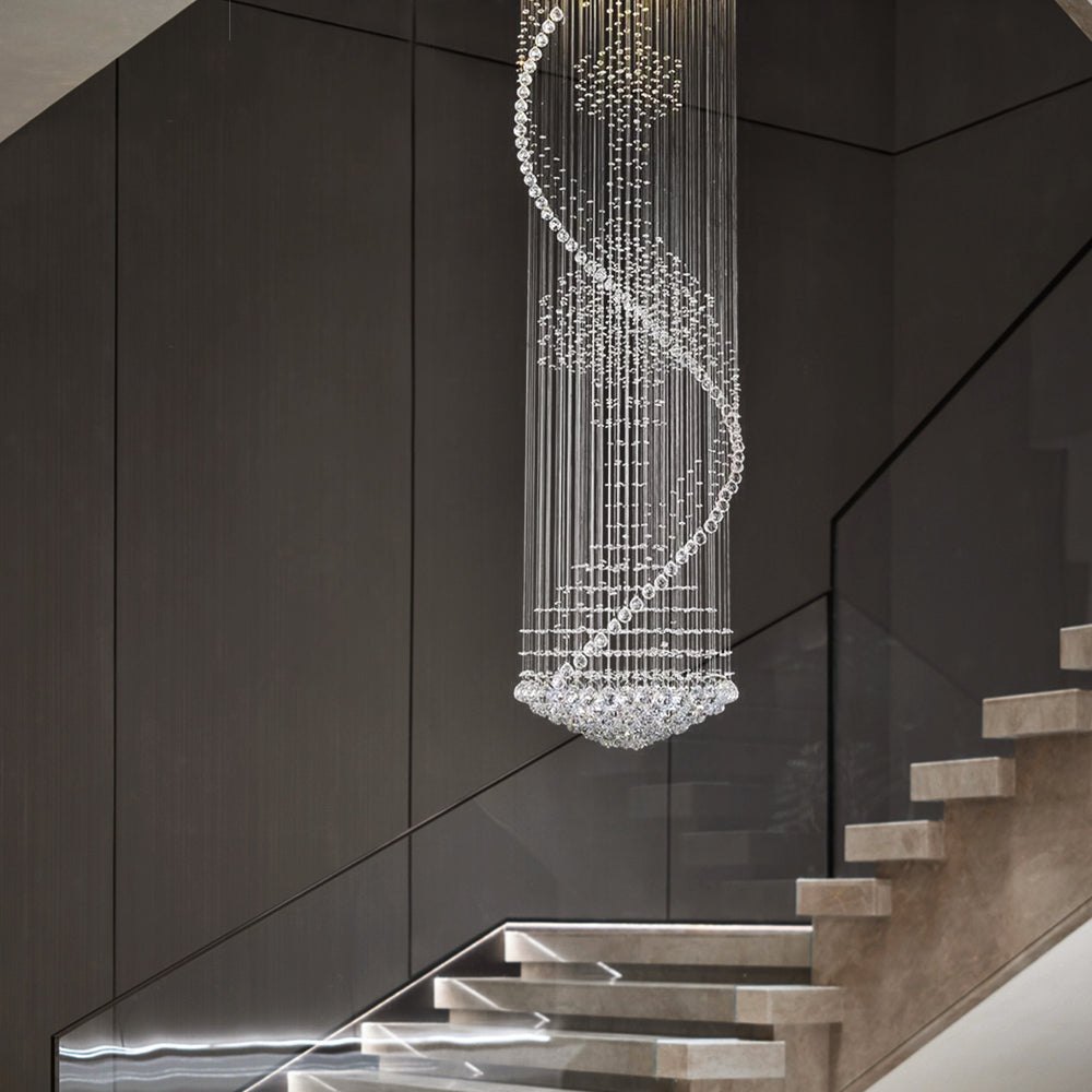 Modern-Chrome-Long-Curved-Crystal-Chandelier-Staircase