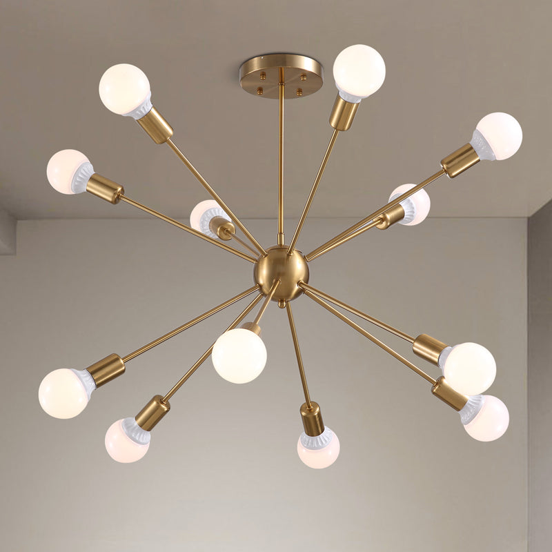 Sputnik Gold Globe 12 Lights Chandelier