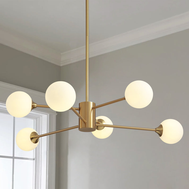 Sputnik Gold Globe 6 Lights Chandelier