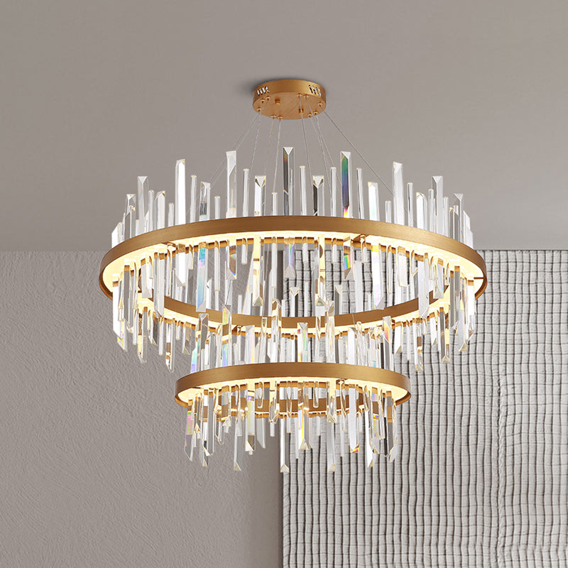 Moooni® Bilayer Triangular Circular Crystal Chandelier