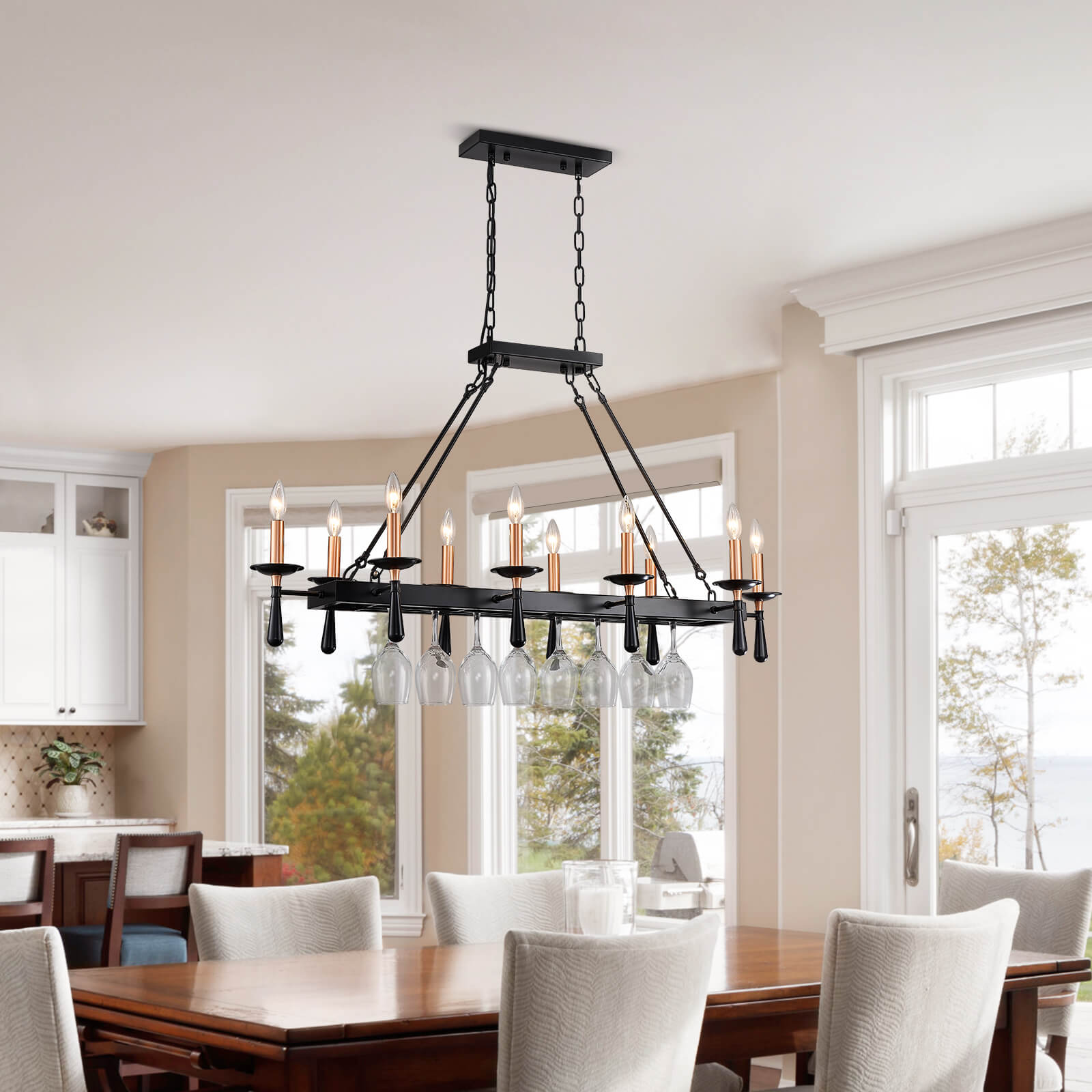 Rustic Candelabra Black Iron Frame Chandelier